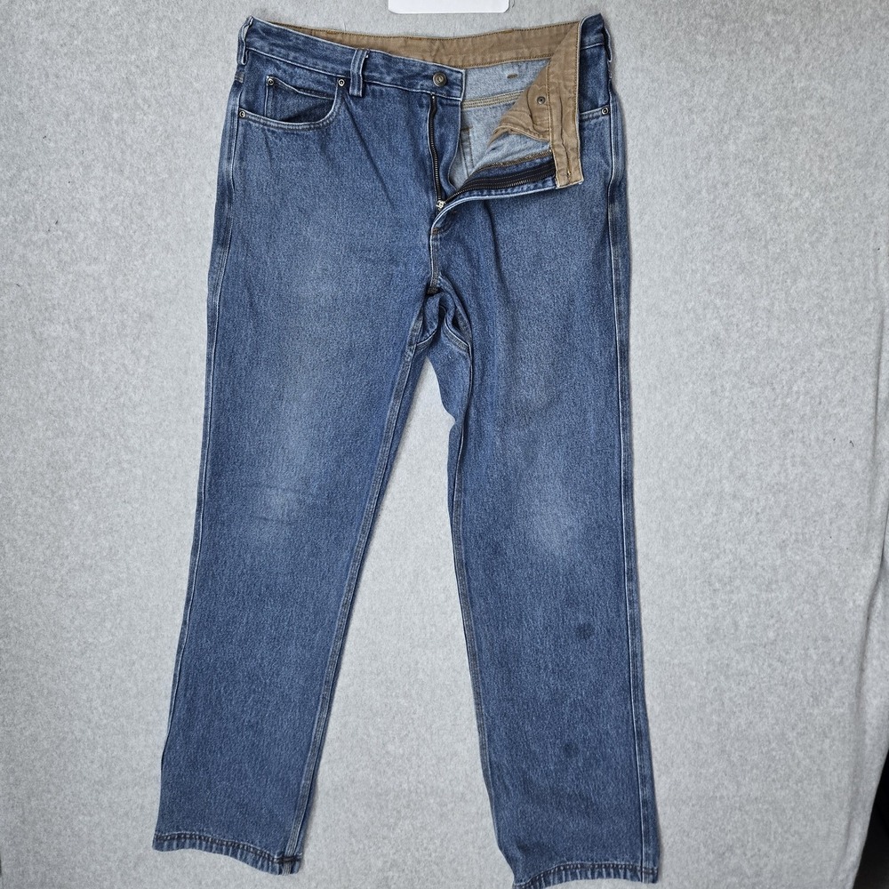 Duluth Trading Co Men Jeans 37X36 Blue Denim Ballroom Relaxed 34" Inseam